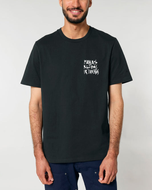 aaaanew "Manas kļūdas ir skaistas" / Melns organiskās kokvilnas UNISEX t-krekls 3