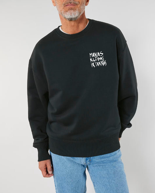 aaanew Melns "Manas kļūdas ir skaistas" UNISEX džemperis 2