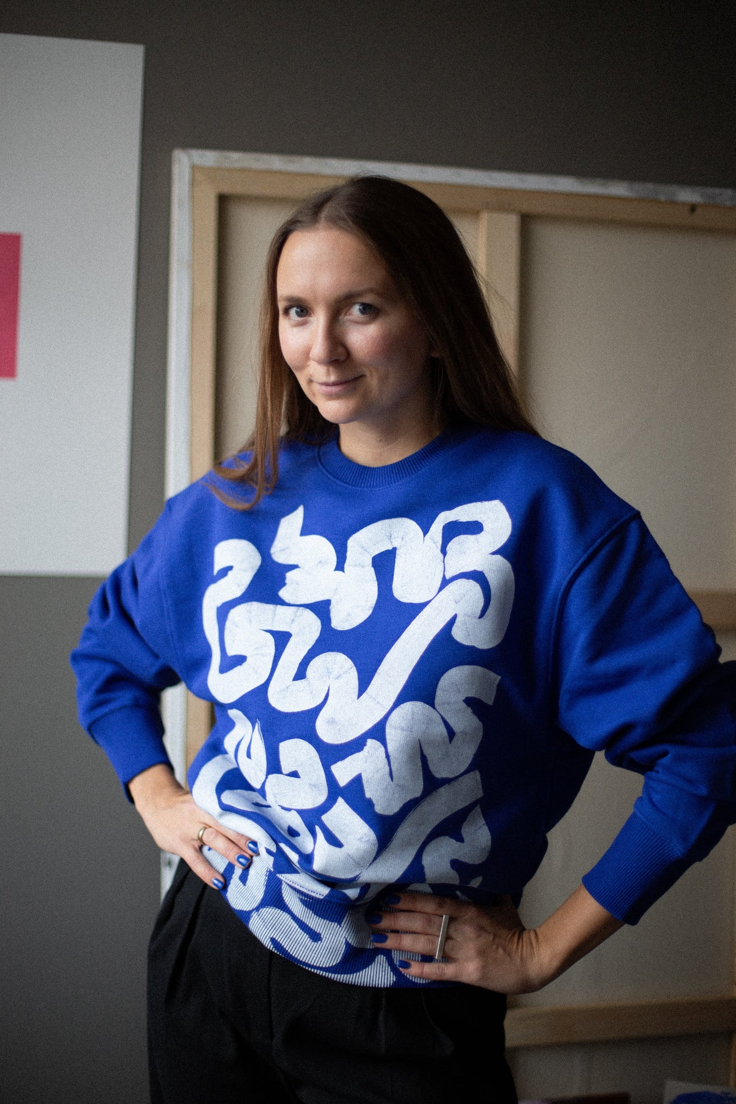AAktuāli! Royal blue unisex džemperis "Tavas smadzenes ir skaistas"