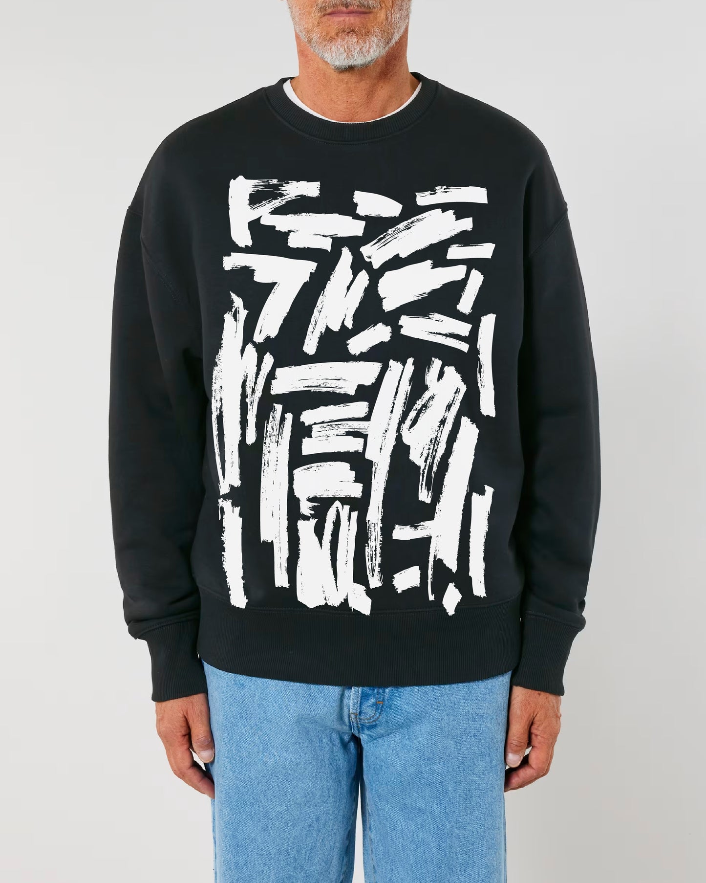 aaanew Melns "Manas kļūdas ir skaistas" UNISEX džemperis